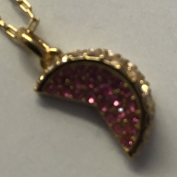 Kate Spade New Pink Pave Grapefruit Necklace - Picture 2 of 4